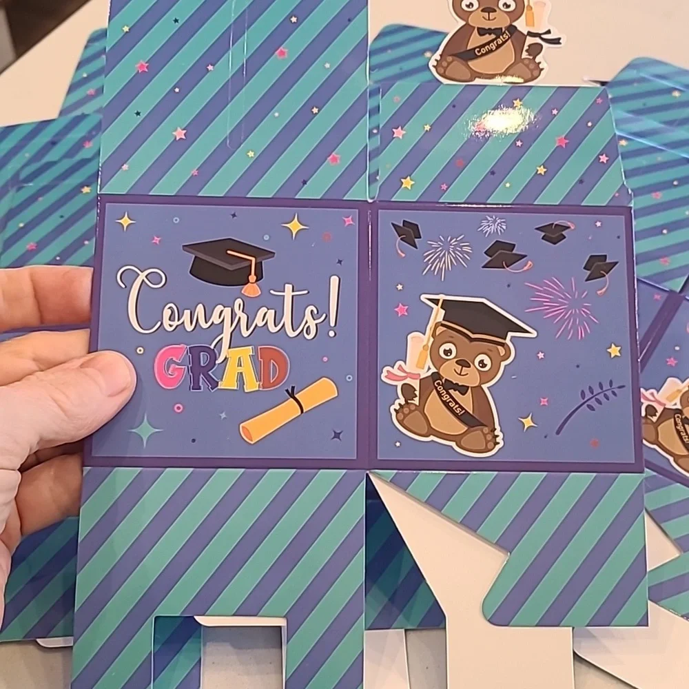 Graduation Party Favor Boxes - Blue and Purple 8